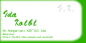 ida kolbl business card